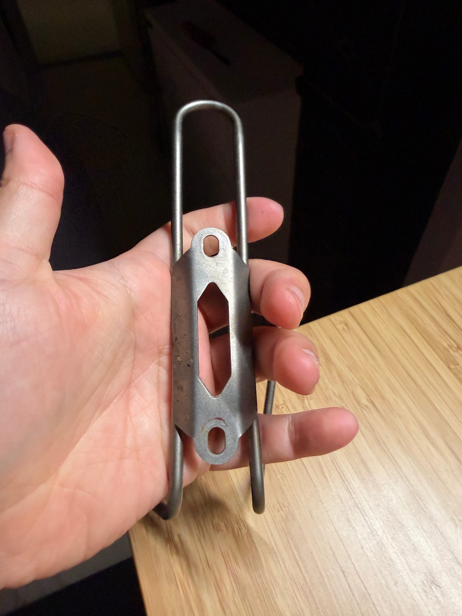 Silver aluminum water bottle cage — photo 3