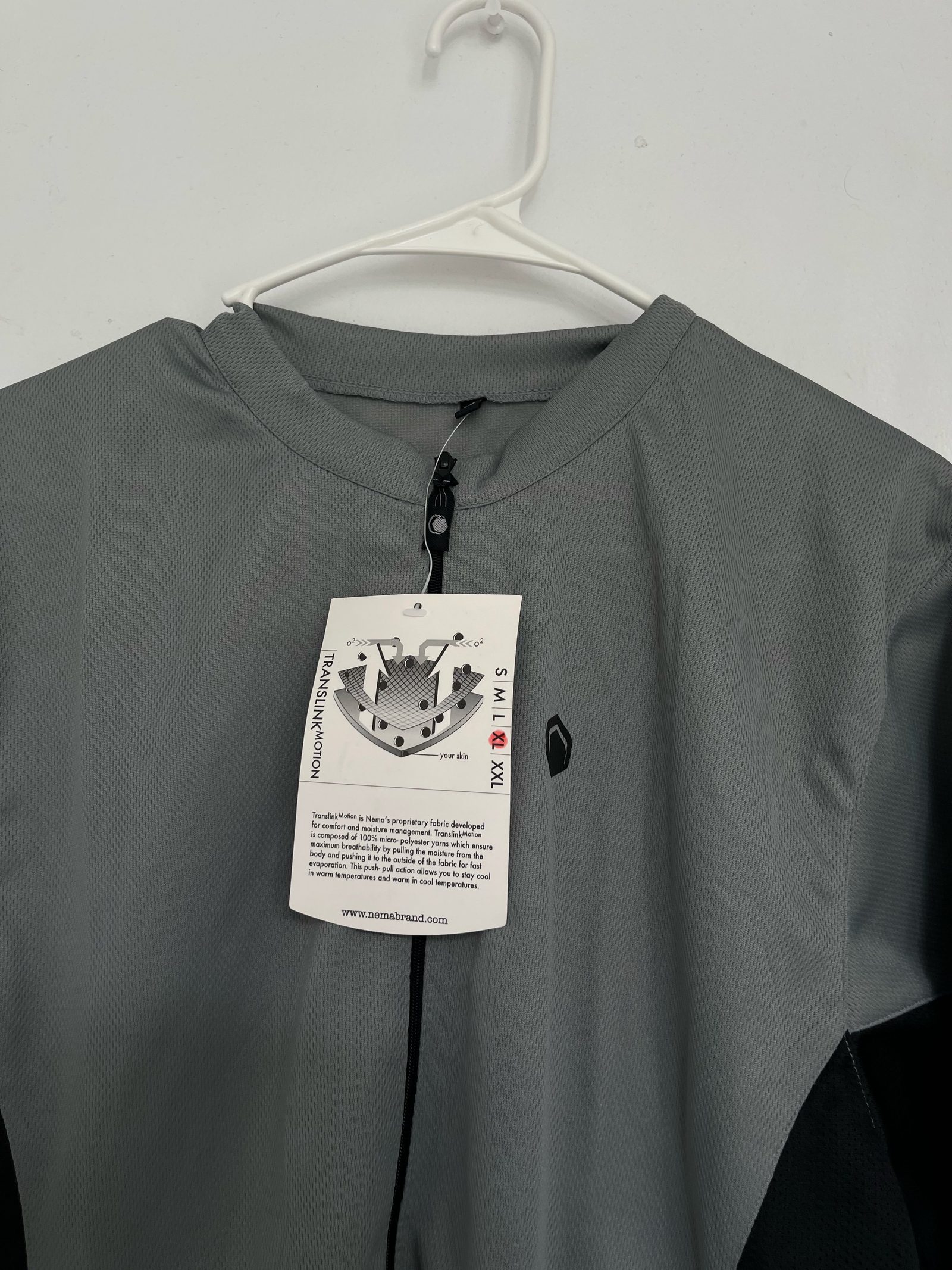 Nema XL Cycling Jersey Gray Black Short Sleeve Rear Pockets — photo 3