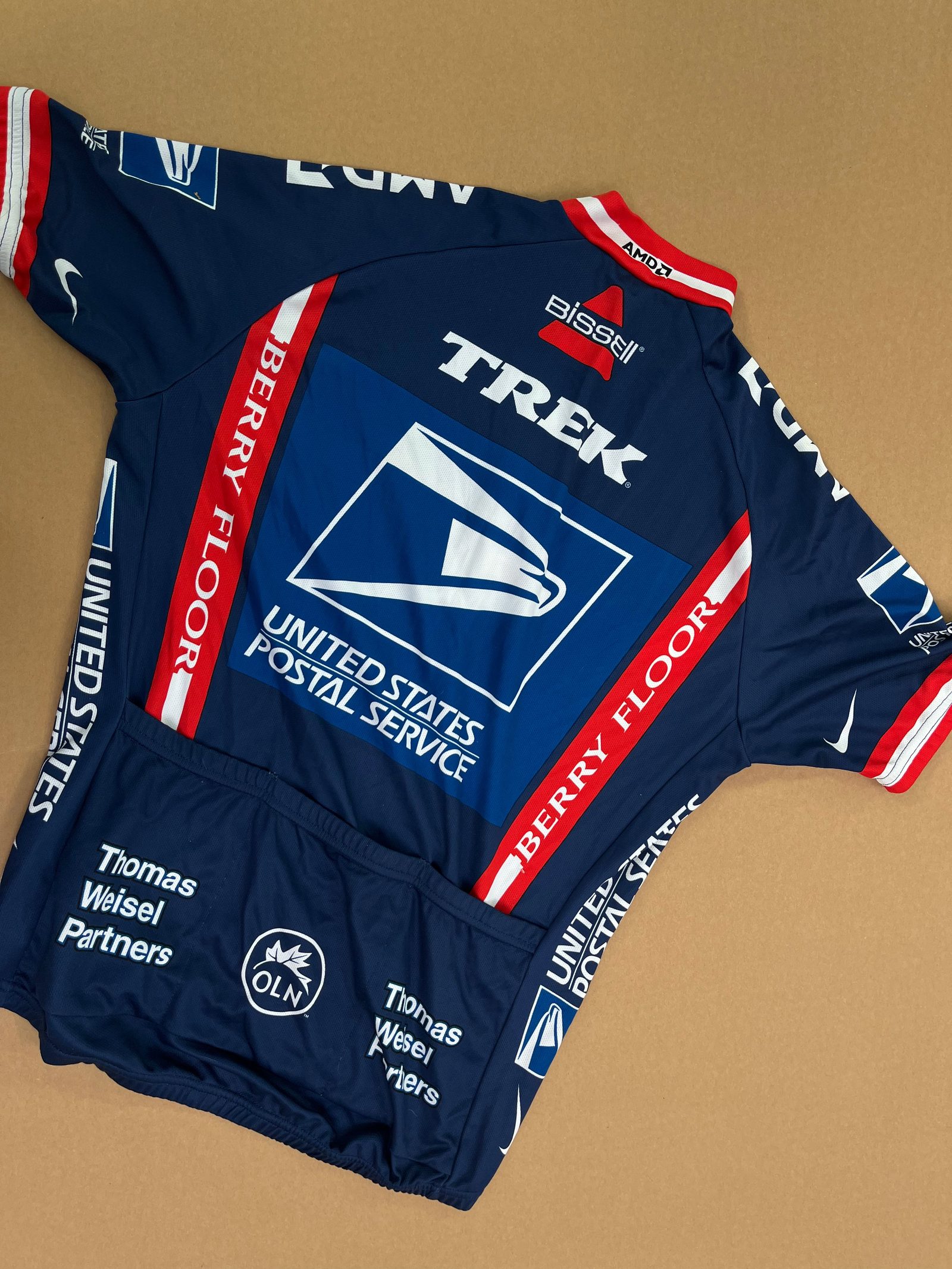 Nike US Postal Service Trek Cycling Jersey Large Blue Red Dri-FIT — photo 2