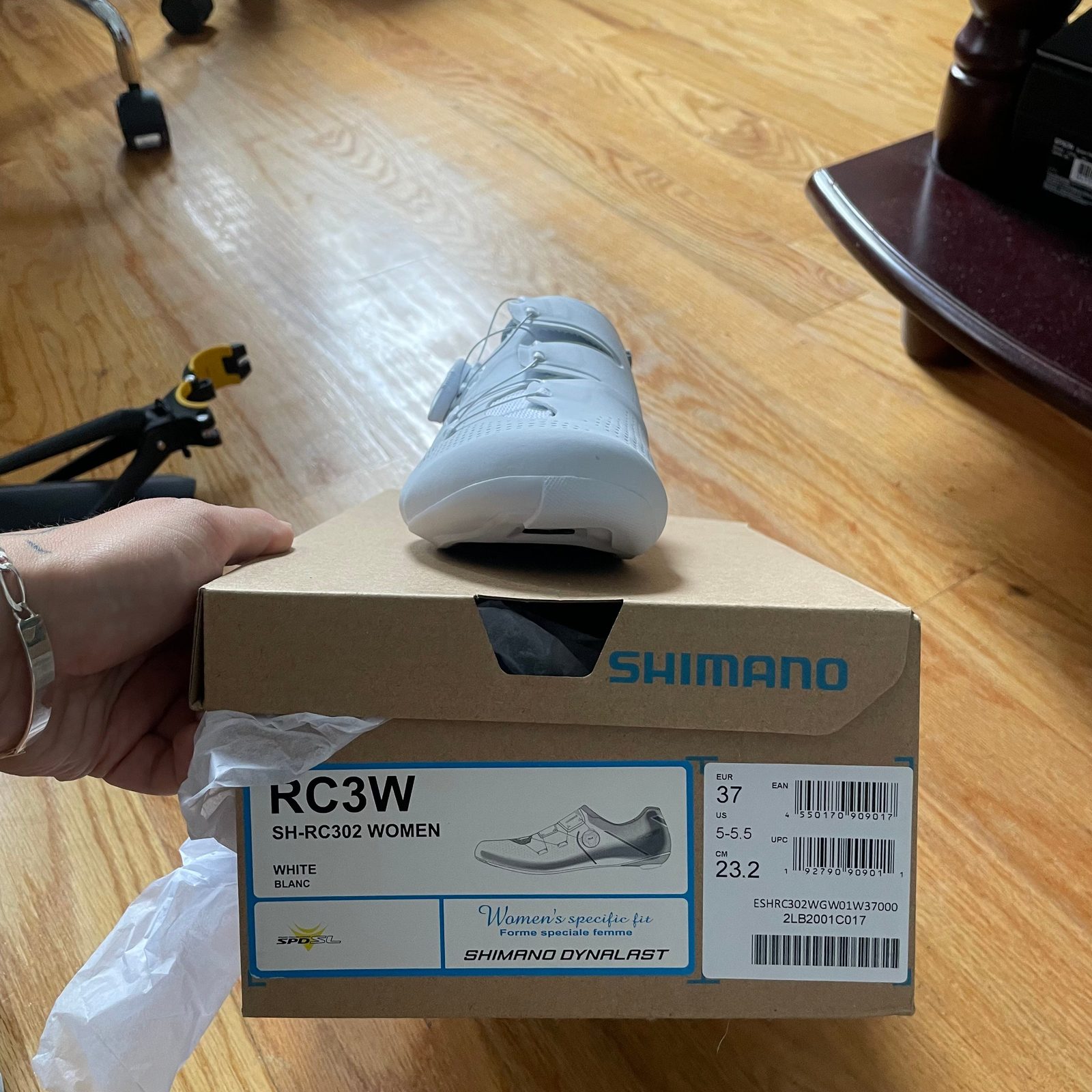 White Simano RC302 Carbon Road Shoes EU37 — photo 2