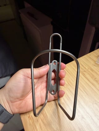 Silver aluminum water bottle cage