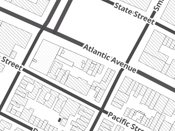 Map showing the approximate location of Atlantic Bicycles