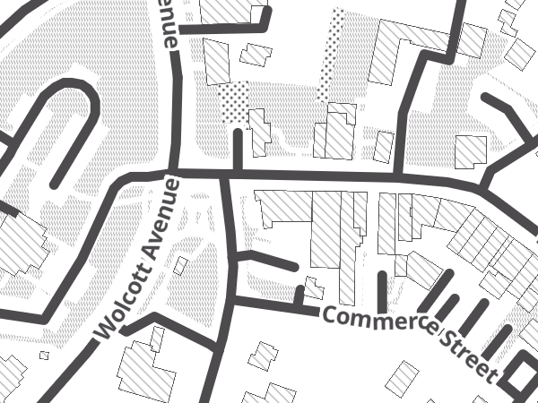 Map showing the approximate location of Bank Square Coffeehouse