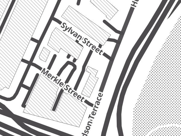 Map showing the approximate location of Hudson Bikes