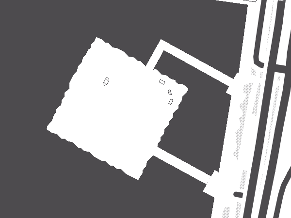 Map showing the approximate location of Little Island public bathrooms