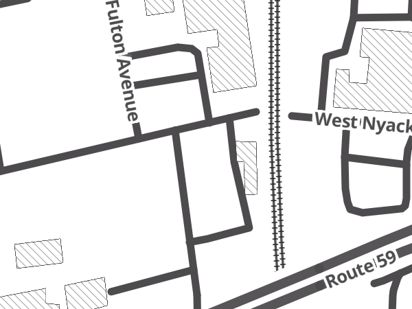Map showing the approximate location of Martha's West Nyack Deli