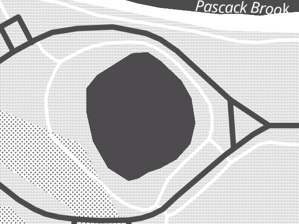 Map showing the approximate location of Pascack Brook County Park