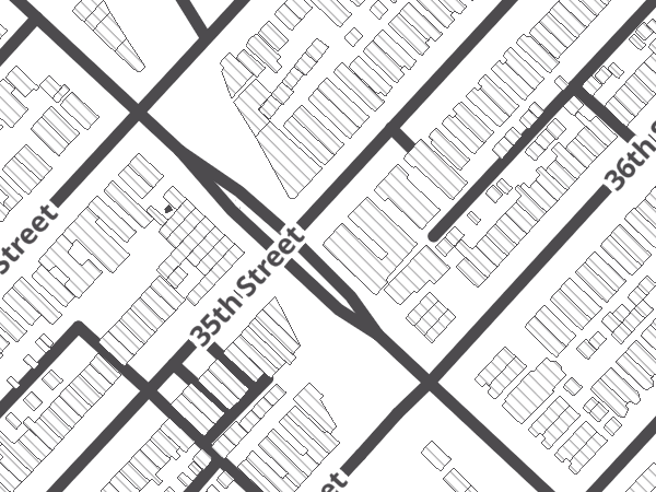 Map showing the approximate location of Tony's Bicycles
