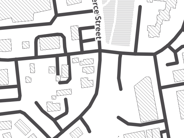 Map showing the approximate location of Trailside Cafe