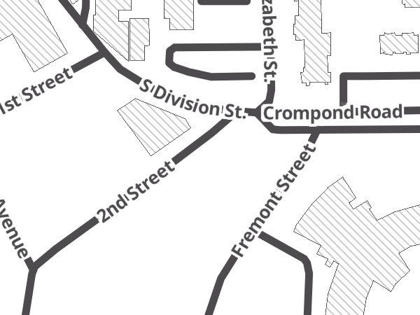 Map showing the approximate location of Valentine Deli