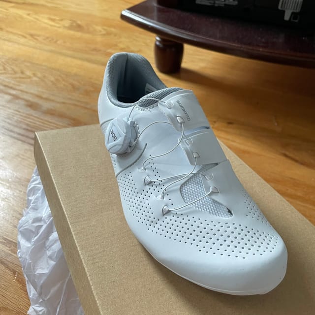 White Simano RC302 Carbon Road Shoes EU37